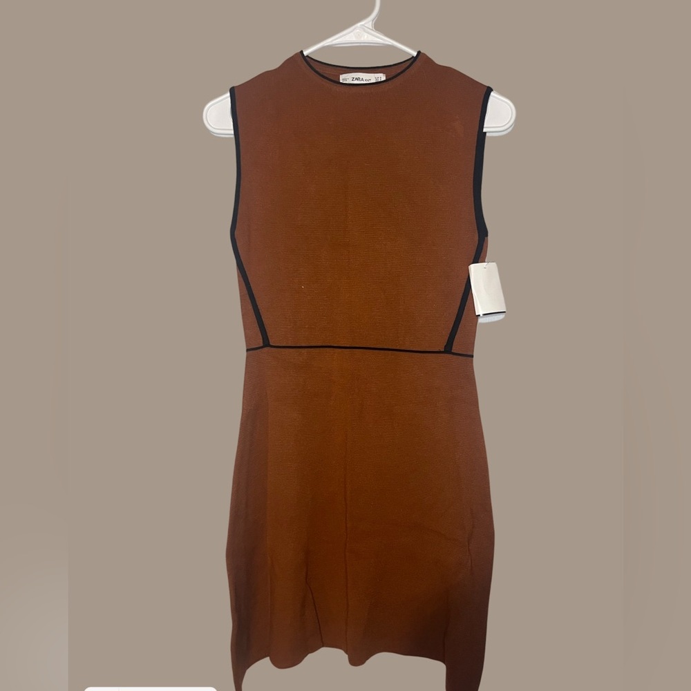 Orange Zara business casual knit dress